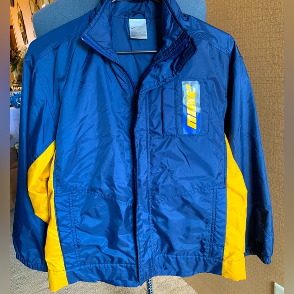 Nike Other - Vintage Nike Boys Jacket, Blue and Gold, Swoosh Windbreaker, Excellent shape